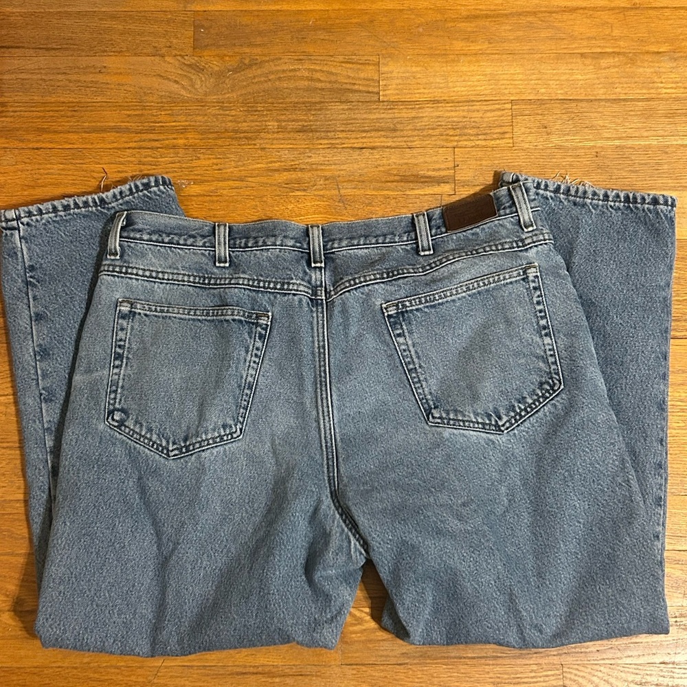 LL Bean Double L Classic Fit Flannel Lined Mens Denim Jeans Size 40 X 29 - Picture 4 of 6